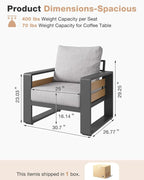 Aoxun Aluminum Patio Furniture Set, 2 Piece Luxury Outdoor Sectional - Image 6