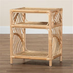 Baxton Studio Baara Modern Bohemian Natural Brown Rattan Nightstand - Image 8