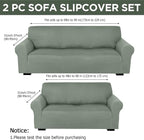 Peryiter 2 Pcs Sofa Covers Couch and Loveseat Covers Set Stretch Sofa Slipcover - Image 2
