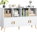 8-Cube Storage Organizer with Doors & 5 Solid Wood Legs, Mid-Century Modern by Flrrtenv