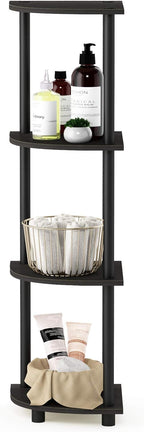 Furinno TURN-N-TUBE Corner Shelf, 4-Tier Corner Bookshelf, Display Storage - Image 4
