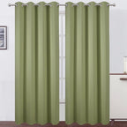 Blackout Curtains 52 x 84 inches Long Sage Green Curtains Set of 2 Panels by Lemomo