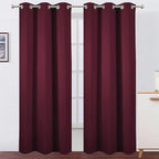 Burgundy Red Blackout Curtains 34 x 84 Inch Length/Set of 2 Curtain by Lemomo