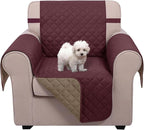 U-NICE HOME Reversible Oversized 28''Chair Covers, Burgundy/Tan | Armchair Cover by U-NICEHOME
