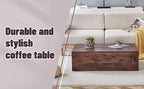 39.3'' Wood Coffee Table with Wood Grain, Rectangular Low Tables - Image 8
