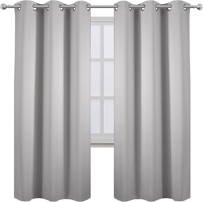 Light Grey Thermal Blackout Curtains/42 x 72 Inch/Set of 2 Panels Room - Image 2