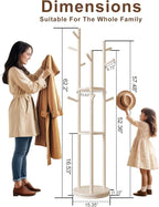 Muwuele Solid Wood Rotary Coat Rack, Freestanding Coat Rack - Image 4