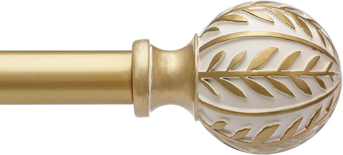 QDWIS Gold Curtain Rods for Windows 66 to 120 inch, Rustic Decorative Drapery by Unknown
