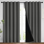 Yakamok Dark Grey 100% Blackout Curtains 96 Inches Long 62" Wide 2 Panels | by Yakamok