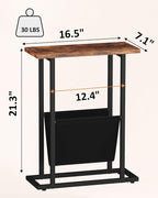 Yusong Narrow Side Table for Small Spaces, Small End Table Set of 2 - Image 3