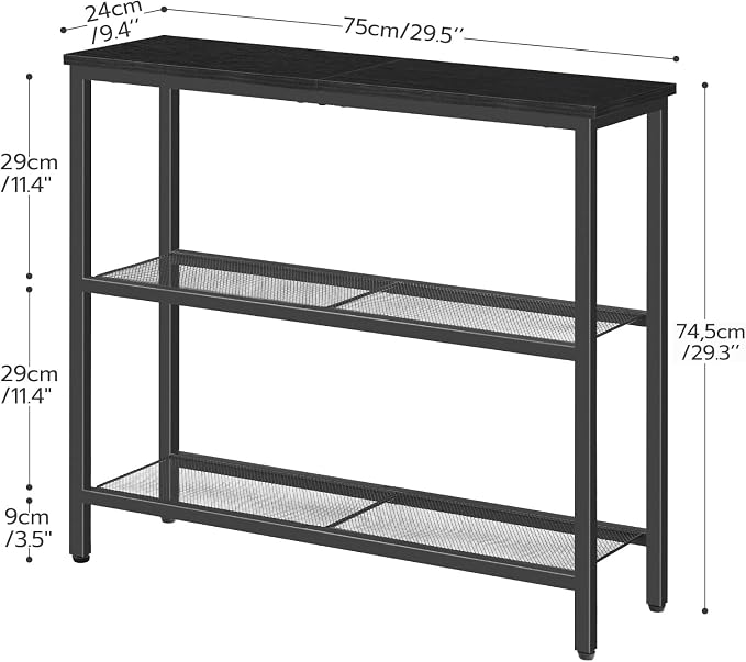 HOOBRO 29.5" Narrow Console Table, 3 Tier Entryway Table - Image 3