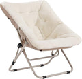 Tiita Comfy Folded Chair, Soft Faux Fur Oversized Folding Accent Chair by TiitaHome