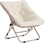 Tiita Comfy Folded Chair, Soft Faux Fur Oversized Folding Accent Chair by TiitaHome