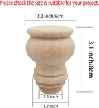 3" Tall Solid Wood Furniture Legs Unfinished Bun Feet - Image 2