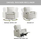 Oxford Baby Uptown Upholstered Glider Recliner Rocking Chair 360° Swivel - Image 4