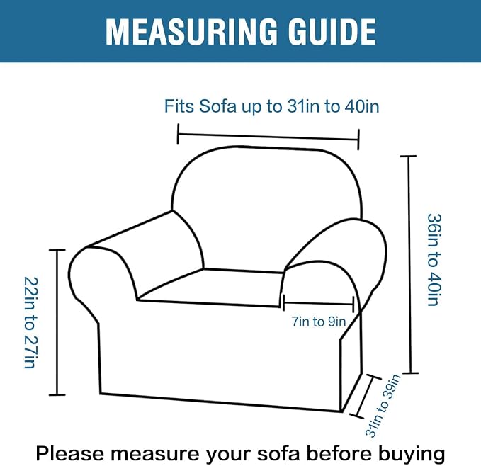 H.VERSAILTEX Armchair Cover Stretching Skid Resistance Couch Cover - Image 2