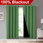 NICETOWN 100% Blackout Window Curtain Panels, Forest Green, 2 Pieces, 52-inch - Image 2