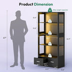 Lamtor 67-inch Glass Display Cabinet – Curio Cabinet - Image 2