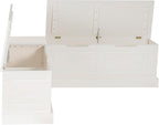 Linon Harris White Solid Pine Backless Nook - Image 12