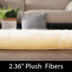 Latepis 3x4 Rugs Yellow Fur Rug Washable Faux Sheepskin Rug Shag Fluffy Rugs - Image 2