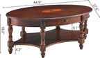 Traditional Solid Wood Oval Coffee Table, Elegant Center Table - Image 3