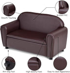 Costzon Kids Couch, 2 in 1 Double Seat Children's Sofa w/Under Seat Storage - Image 5