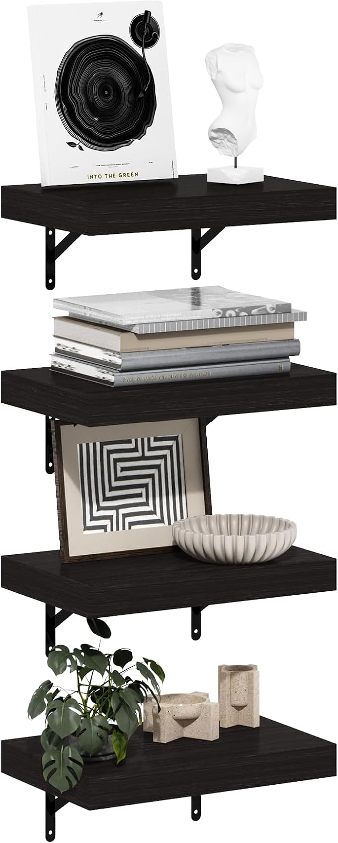 Furinno Tanna Floating Shelves for Wall Set of 4, 15-Inch Wall Shelf, Triple by Furinno-FitsYourSpaceFitsYourBudget