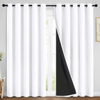 Yakamok Pure White 100% Blackout Curtains 84 Inches Long 70" Wide 2 Panel | by Yakamok