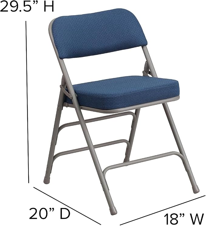 Flash Furniture 4 Pack HERCULES Series Premium Curved Triple Braced & Double - Image 3