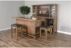 Pemberly Row 80" Farmhouse Wood Home Bar Unit, Stemware Rack, Wine Storage - Image 2