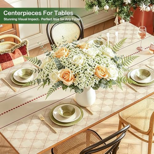 156 PCS Mixed Eucalyptus Stems with Babys Breath Greenery & Silk Roses - Image 5