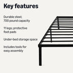 Amazon Basics - Metal Bed Frame, Non-Foldable Platform Bed, Easy Assembly - Image 3