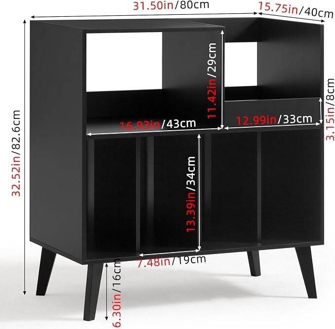 LELELINKY Large Record Player Stand, Turntable Stand - Image 2