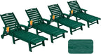Patio Chaise Lounge Chair Set of 4, Oversize Lounge Chairs by Serique