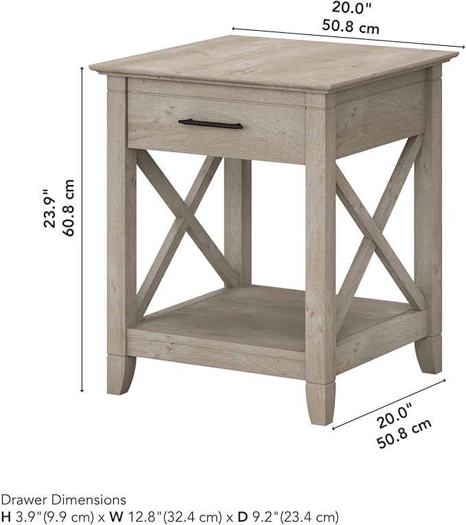 Bush Home End Table with Drawer, Nightstand with Storage, Living Room and - Image 3