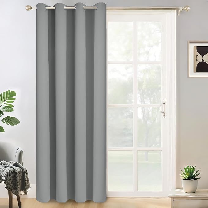 Yakamok Dove Grey Room Darkening Curtains 84 inch Sliding Door Drapes | 1 by Yakamok