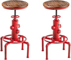 Topower Aged Antique Vintage Industrial Barstool Solid Wood Water Pipe Fire by Topower