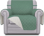 Easy-Going Reversible Couch Cover, Small Chair, Cyan/Ivory | Machine Washable by Easy-Going