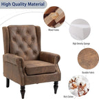 Mid-Century High Wingback Chair, Microfiber Accent Chair Armchair - Image 5