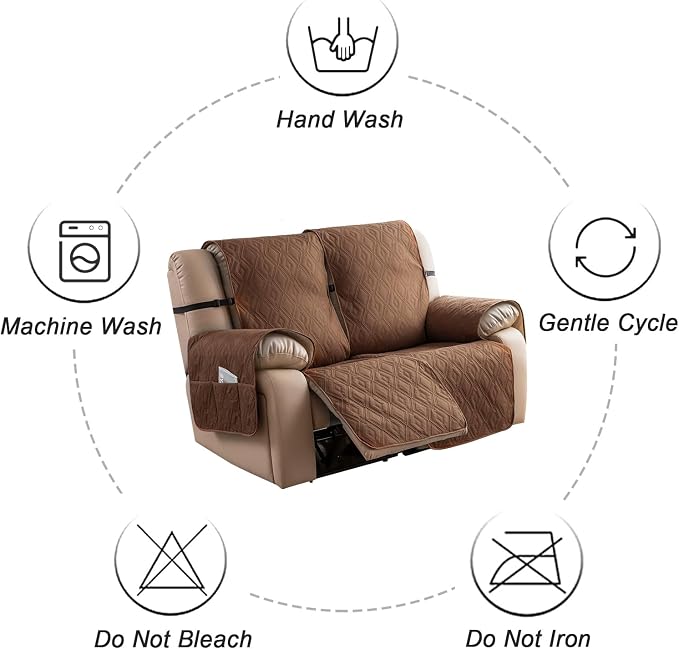 Genina Waterproof Loveseat Recliner Cover Non-Slip, Sofa Cover - Image 9