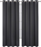 Blackout Curtains 52 x 84 inches Long Dark Grey Curtains Set of 2 Panels - Image 2