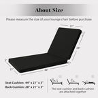 Chaise Lounge Cushions Outdoor, 4 Adjustable Ties Lounge Chair Cushions - Image 5