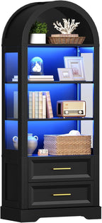 HOOBRO Tall Arched Bookshelf, Arch Bookcase - Image 9