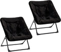 Comfy Saucer Chair for Adults, Soft Faux Fur Bedroom Chair, Accent Dorm Chairs by MordchilHF