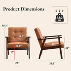 Bonzy Home Mid Century Modern Accent Chair Set of 2 - Image 2
