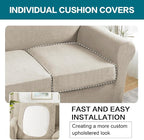 Turquoize 3 Piece Sofa Covers for 2 Cushion Couch Sofa Slipcover Soft Couch - Image 5