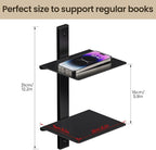 Floating Book Shelves for Wall, 2 Tier Invisible Floating Bookshelf, Vertical - Image 3
