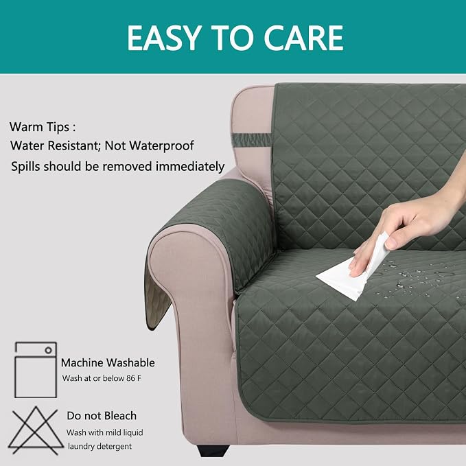 U-NICE HOME 4 Seater Sofa Cover 91''Large Couch Cover, Pet Friendly, Elastic - Image 5