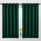Yakamok Room Darkening Curtains 62x63 inch Length Dark Green-Living Room | 2 by Yakamok