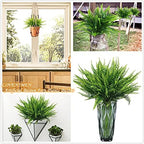 Artificial Boston Fern Plant Bushes, Plastic Shrubs Grass Leaves Fake Plants Outdoor Indoor Greenery Home Garden Décor UV Resistant Table Centerpieces DIY Decoration Planting Filler 8 Pack - Image 5